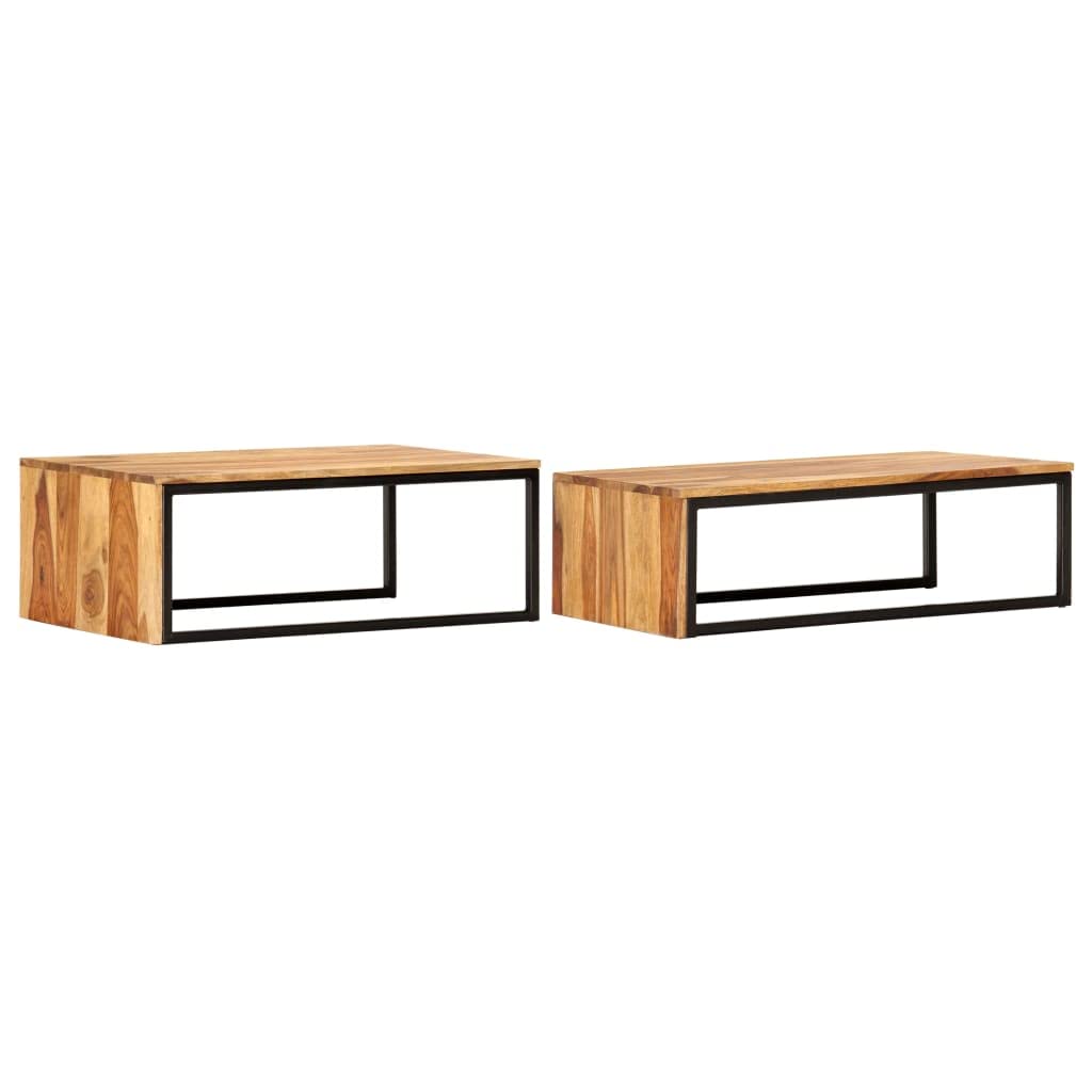 2 pcs Solid Sheesham Wood Nesting Tables H426215
