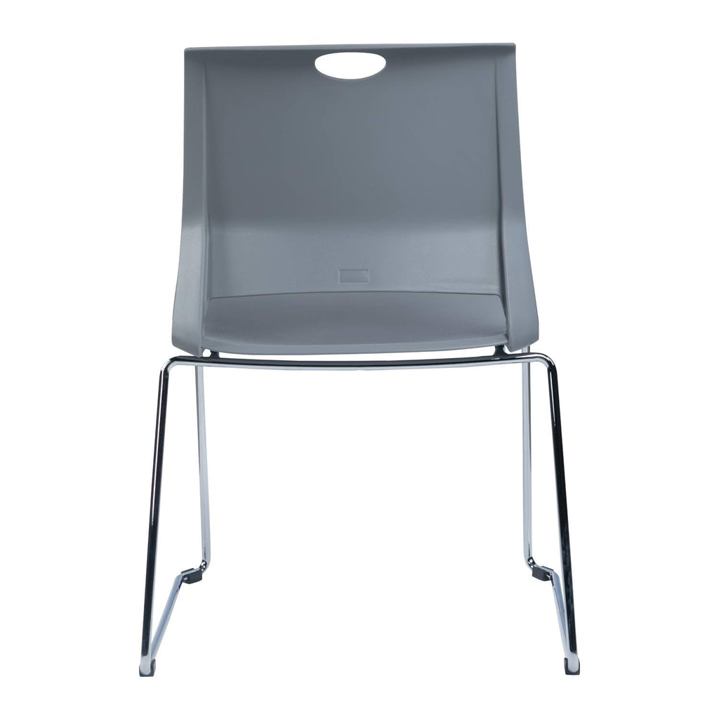 Grey Plastic Stack Chair 4-Pack E8719