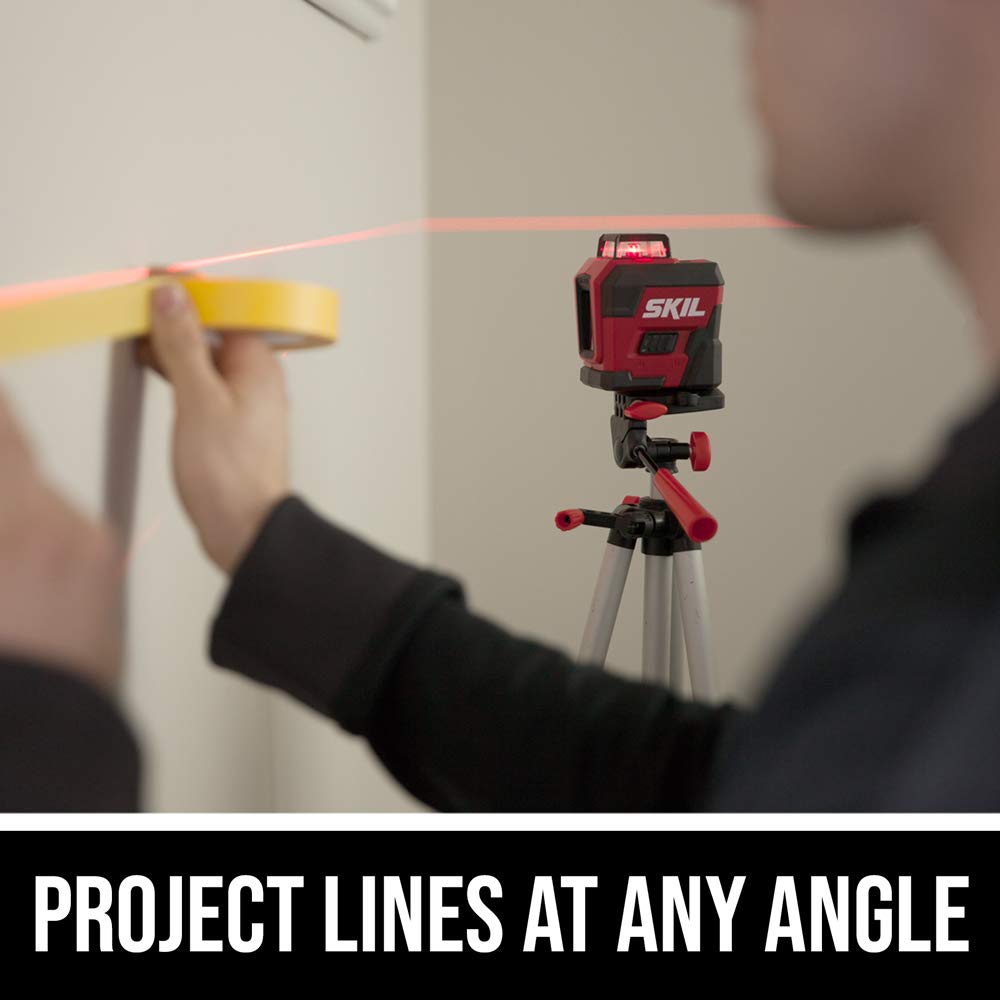 65ft. Red Self-Leveling Cross Line Laser Level with Tripod & Carry Bag J921901