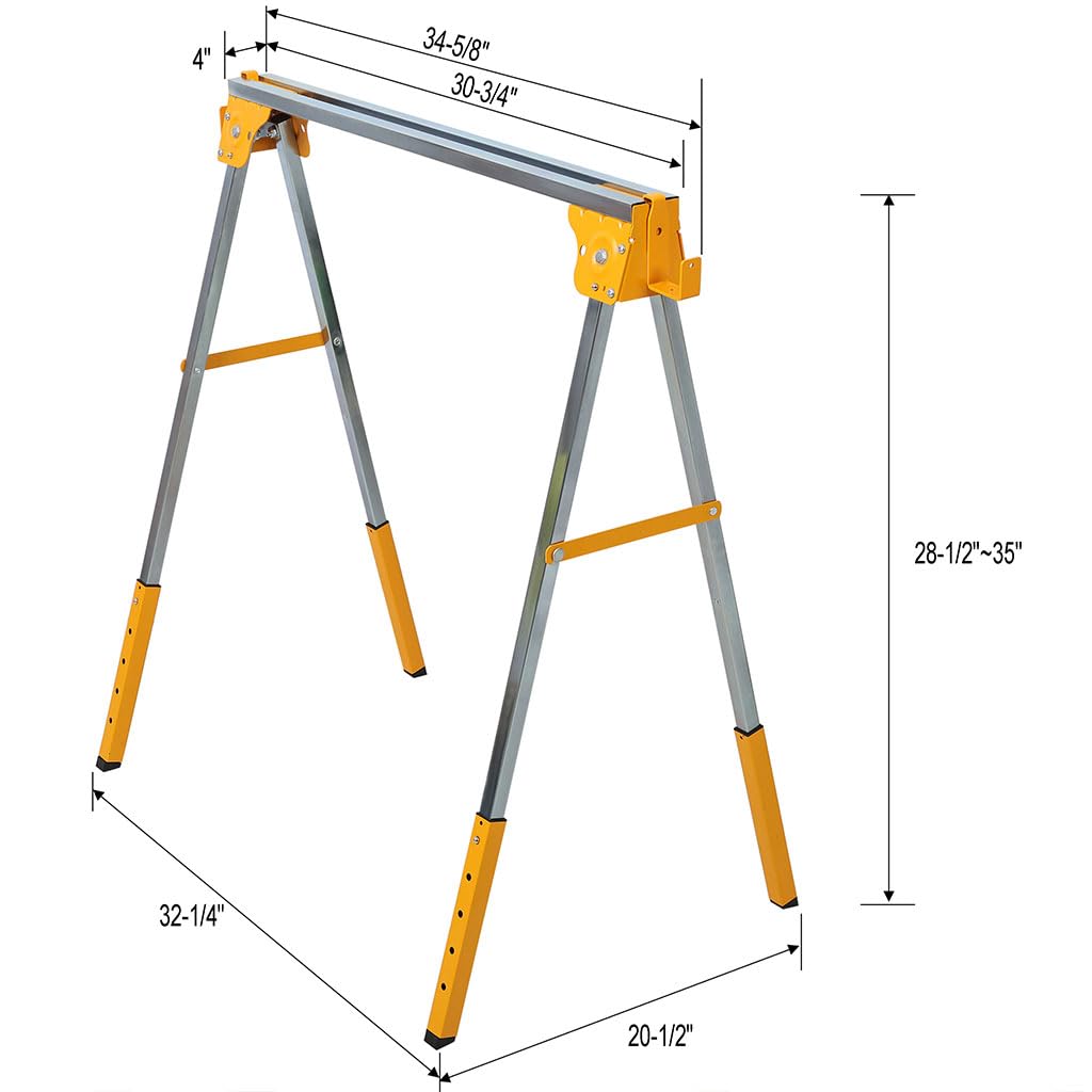 2 Pack Adjustable Steel Saw Horses 2600 Lbs B564390