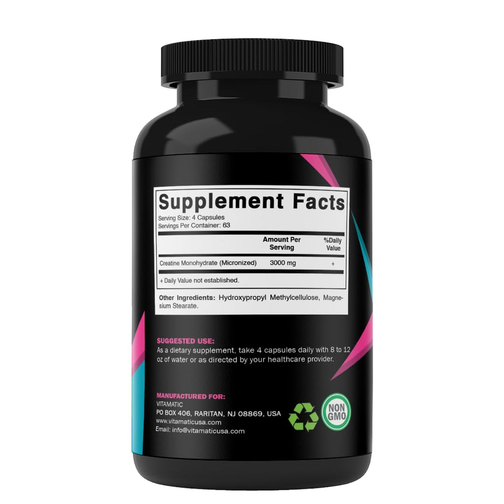 Micronized Creatine Monohydrate 3000 mg 250 Capsules C730546
