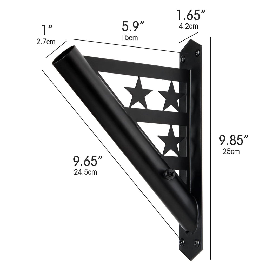 Flag Pole Heavy Duty Iron Weather Resistant Mounting Brackets K7829
