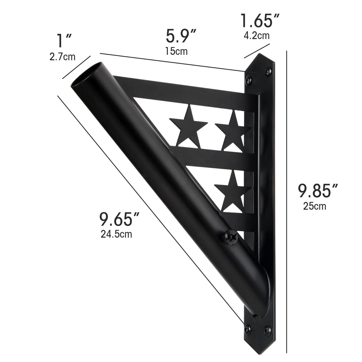 Flag Pole Heavy Duty Iron Weather Resistant Mounting Brackets K7829