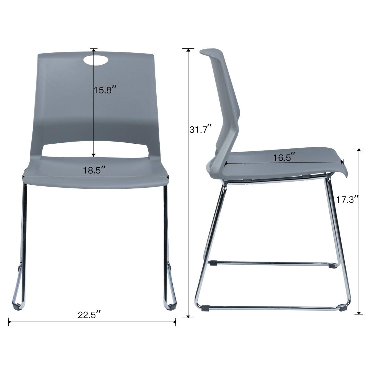Grey Plastic Stack Chair 4-Pack E8719