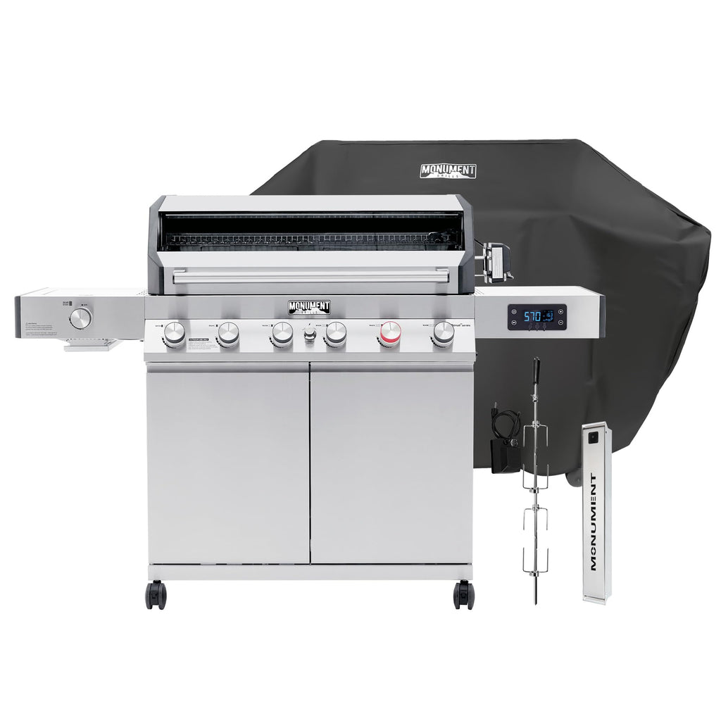 6+1 Burner Propane Gas Grill Stainless Steel 78,000 BTU with Side Sear Burner H6846