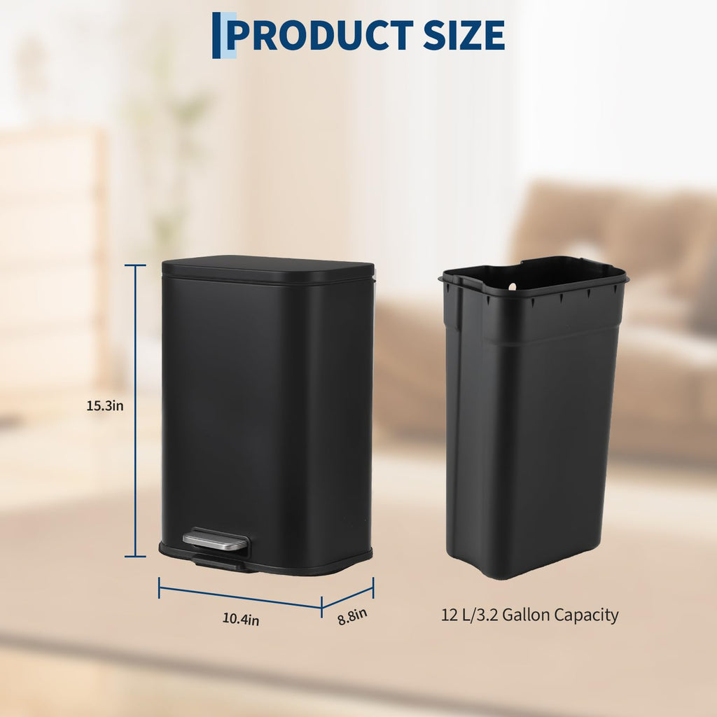 12L Stainless Steel Slim Trash Can P21728