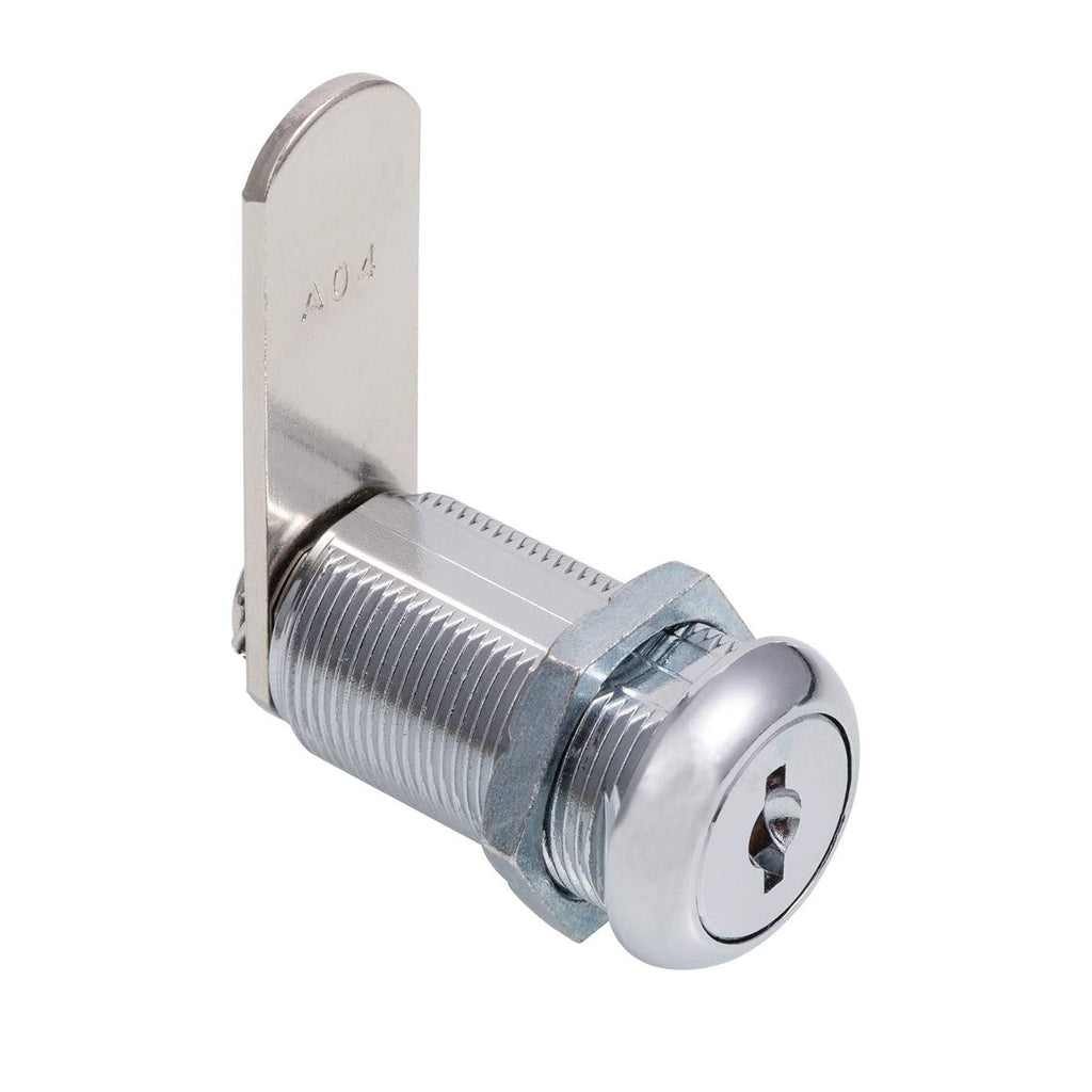 Keyed Alike 1-1/8” Cylinder Cam Locks Chrome Finish with 3 Cams and 2 Keys J949857