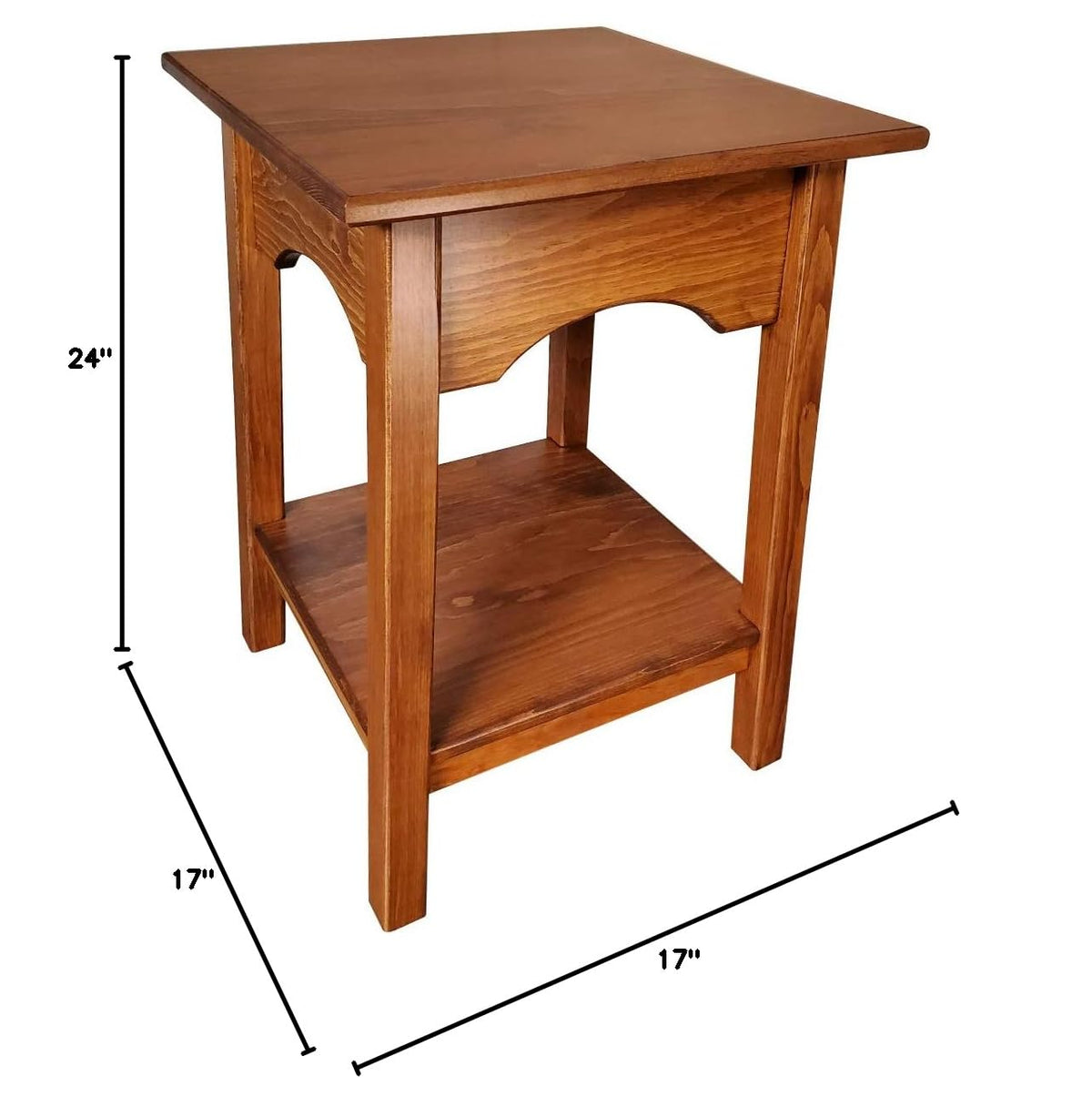 Wooden 2 Tier Square End Table C8018