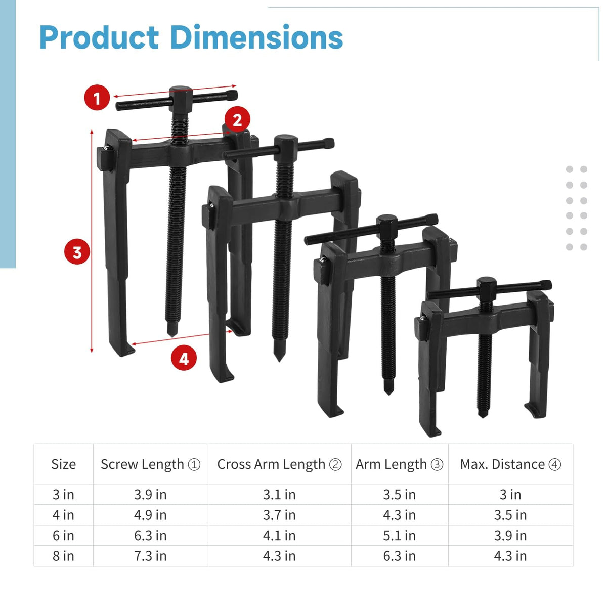 4 PCS 2 Jaw Gear Puller L815