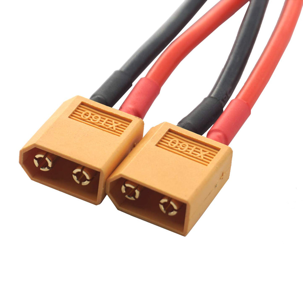 14AWG XT60 Parallel Battery Connector 2-Male to 1-Female Cable Y Splitter P651