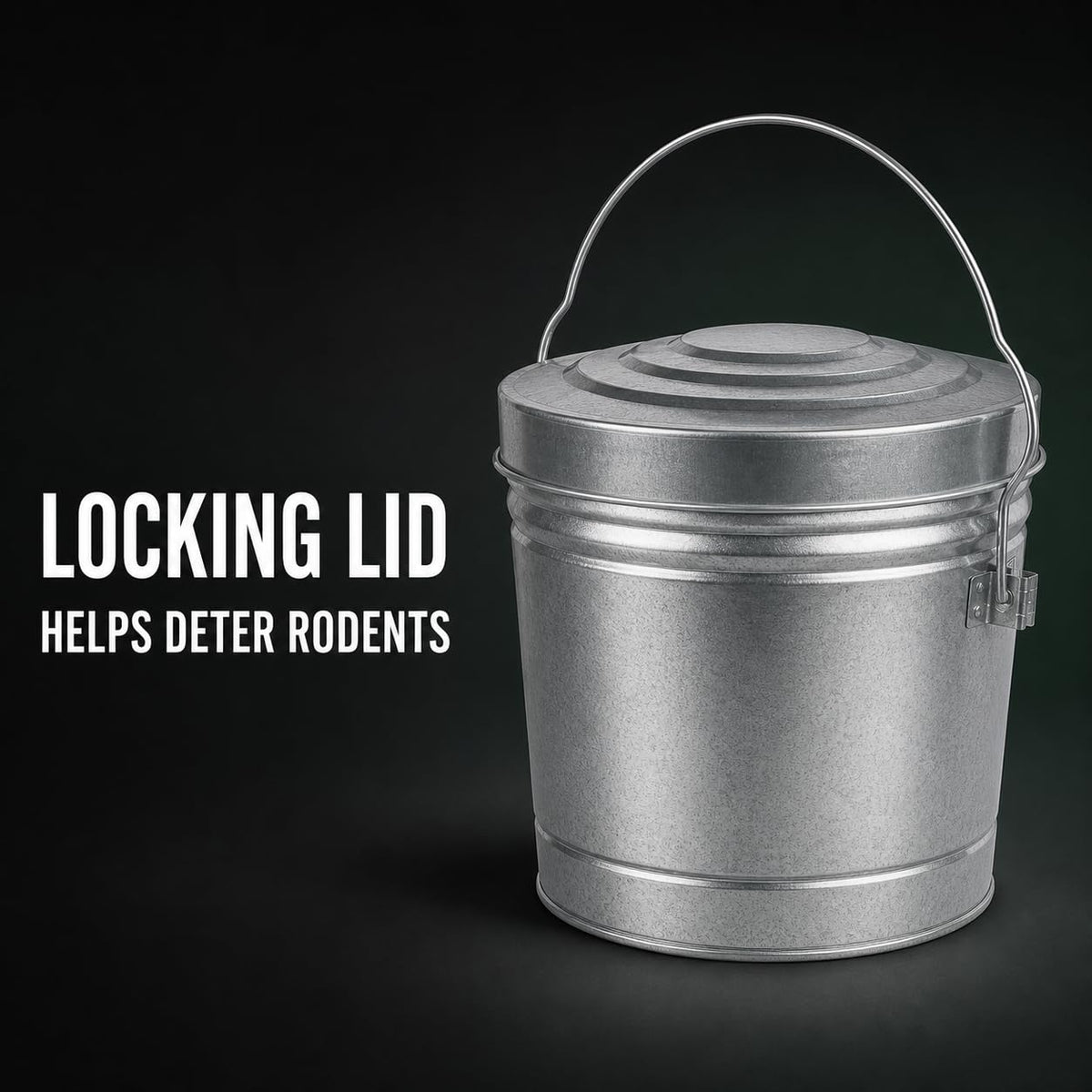 6 Gallon Galvanized Storage Can with Locking Lid G58802