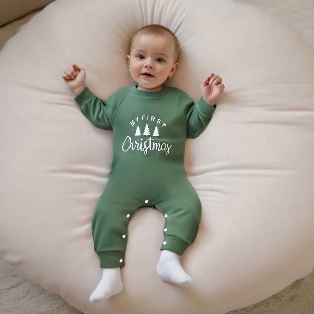 Newborn Thanksgiving Sweatshirt Jumpsuit Romper J594452
