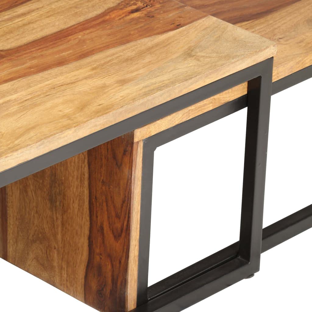 2 pcs Solid Sheesham Wood Nesting Tables H426215