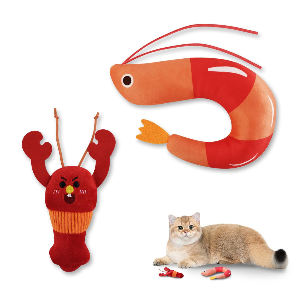 2 Pcs Catnip Plush Cat Toys with Bells V694378