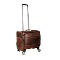 Leather Rolling Briefcase with Trolley Handle Q87137
