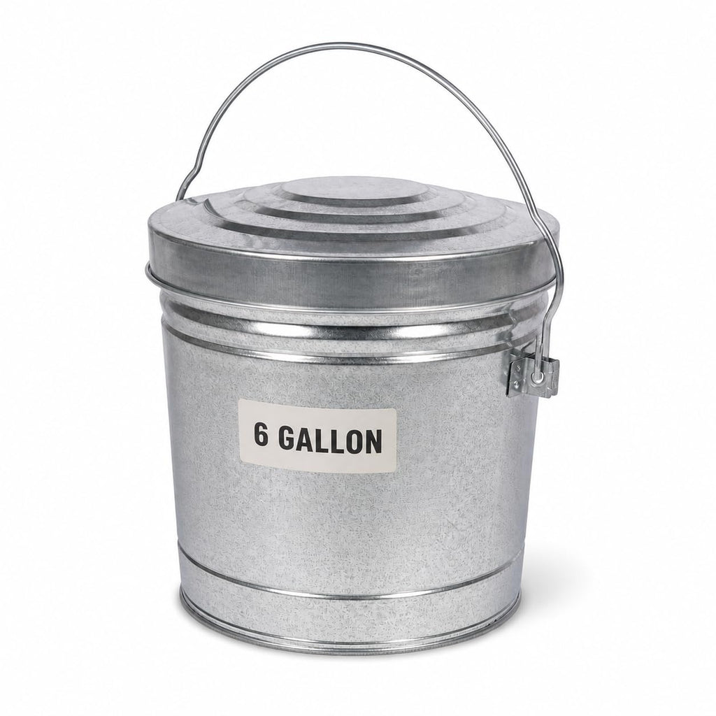6 Gallon Galvanized Storage Can with Locking Lid G58802