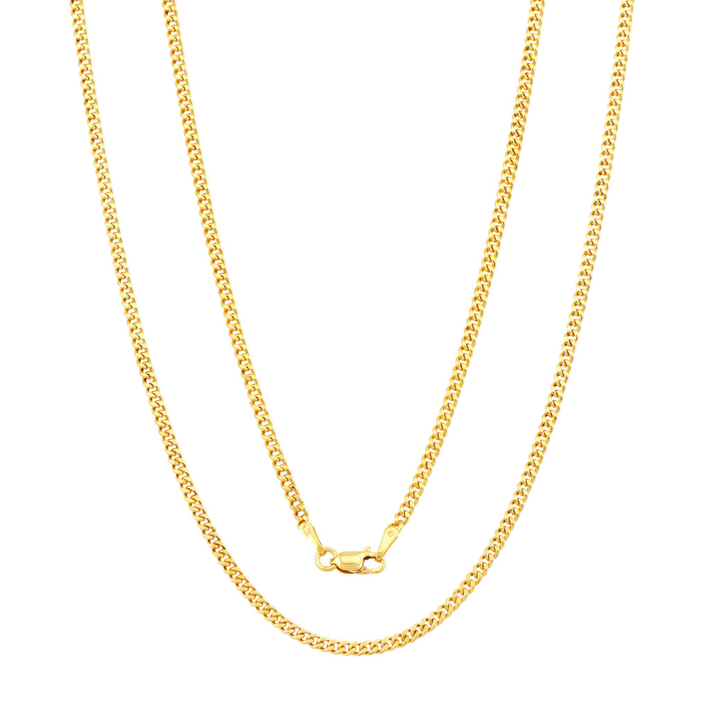 14K Gold Cuban Link Chain Necklace with Lobster Clasp R441