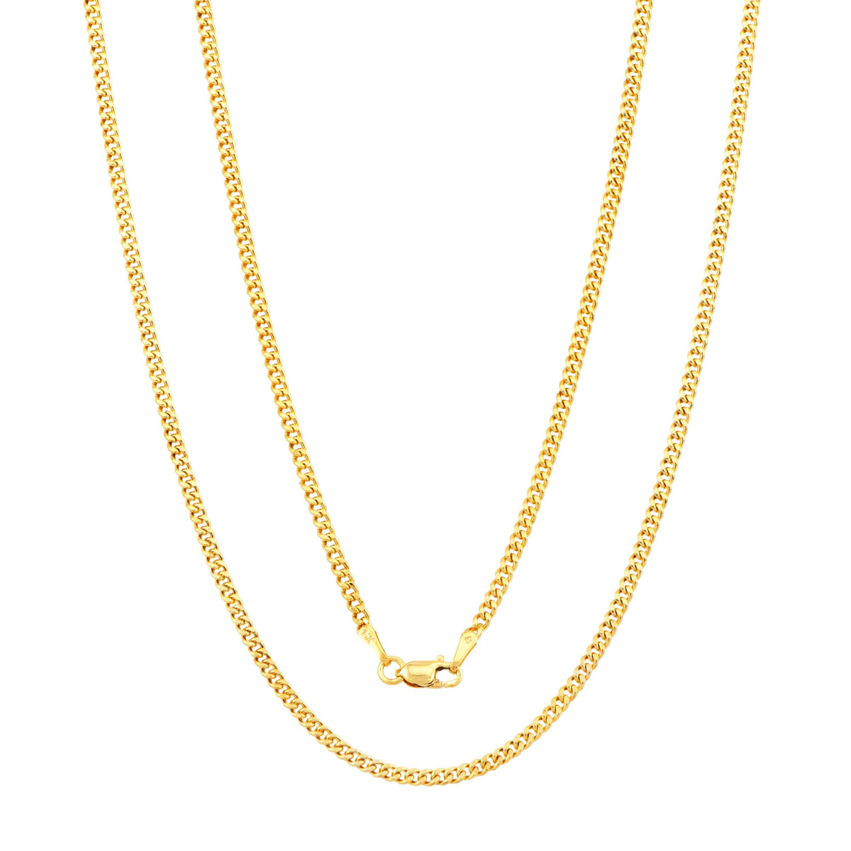 14K Gold Cuban Link Chain Necklace with Lobster Clasp R441