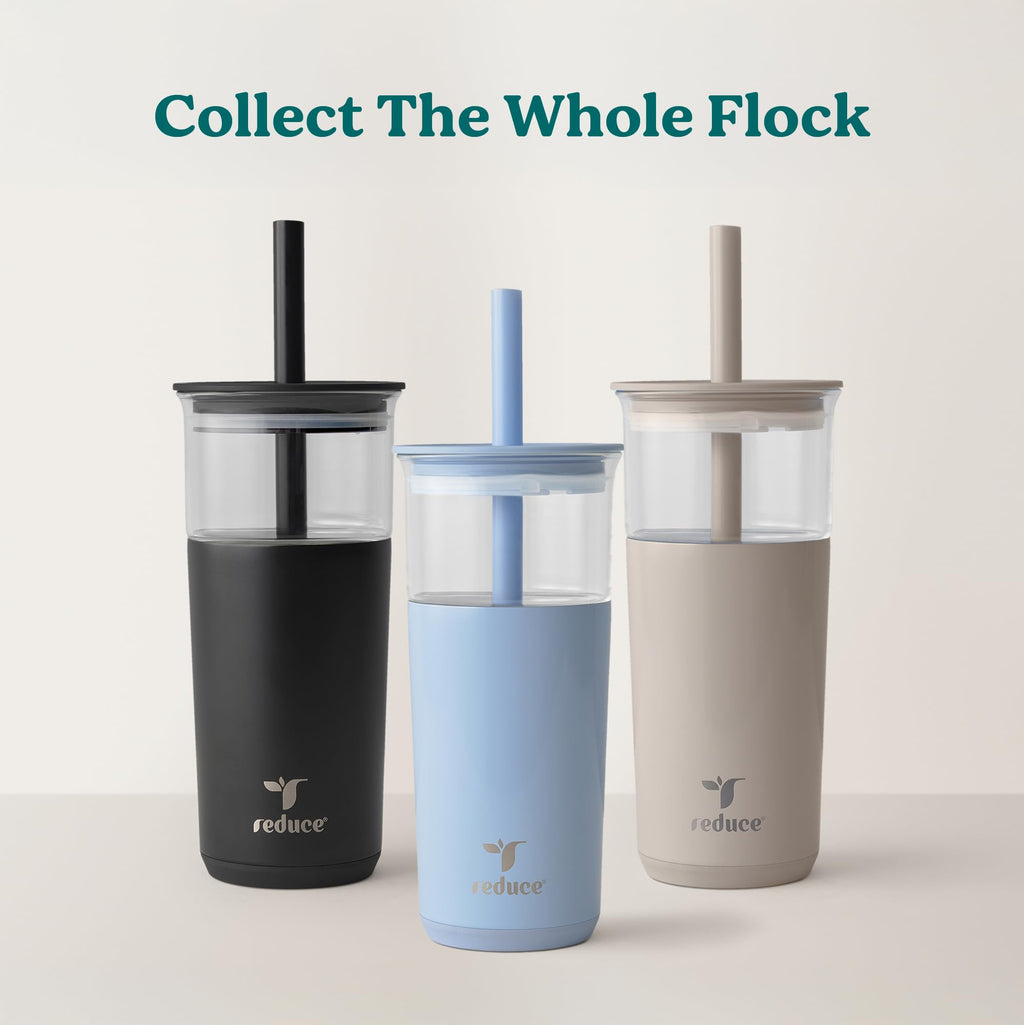 20oz Vacuum Insulated Glass Tumbler with Straw & Lid J250651