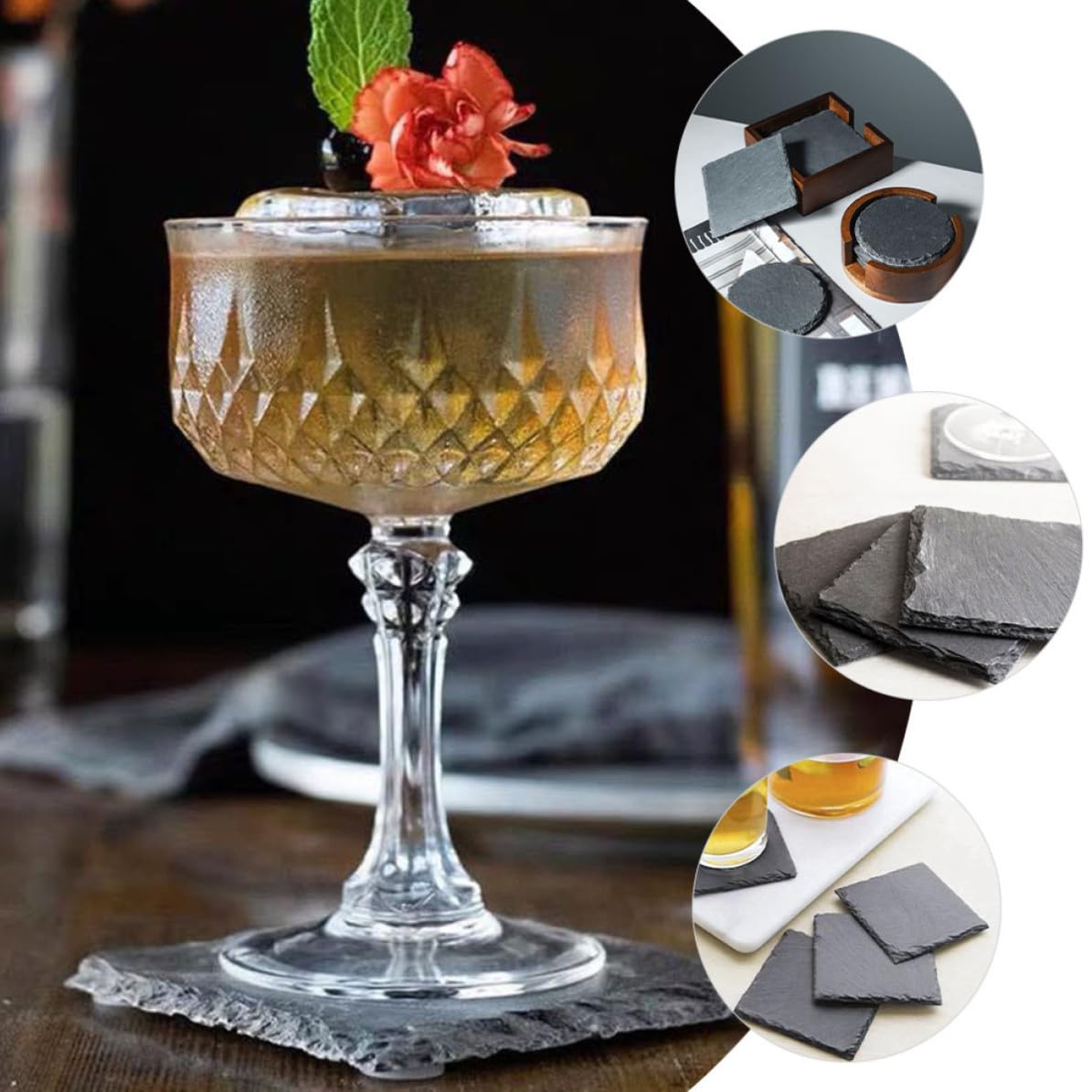 Natural Stone Coaster Set M270