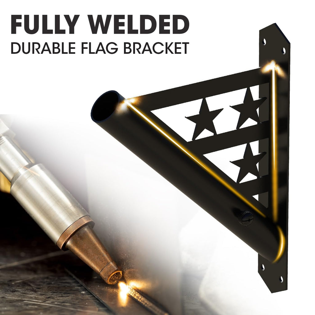 Flag Pole Heavy Duty Iron Weather Resistant Mounting Brackets K7829