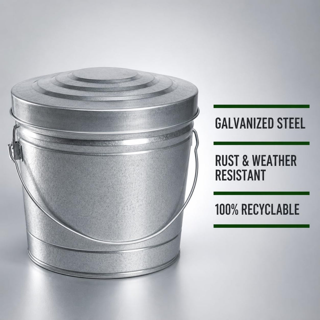 6 Gallon Galvanized Storage Can with Locking Lid G58802