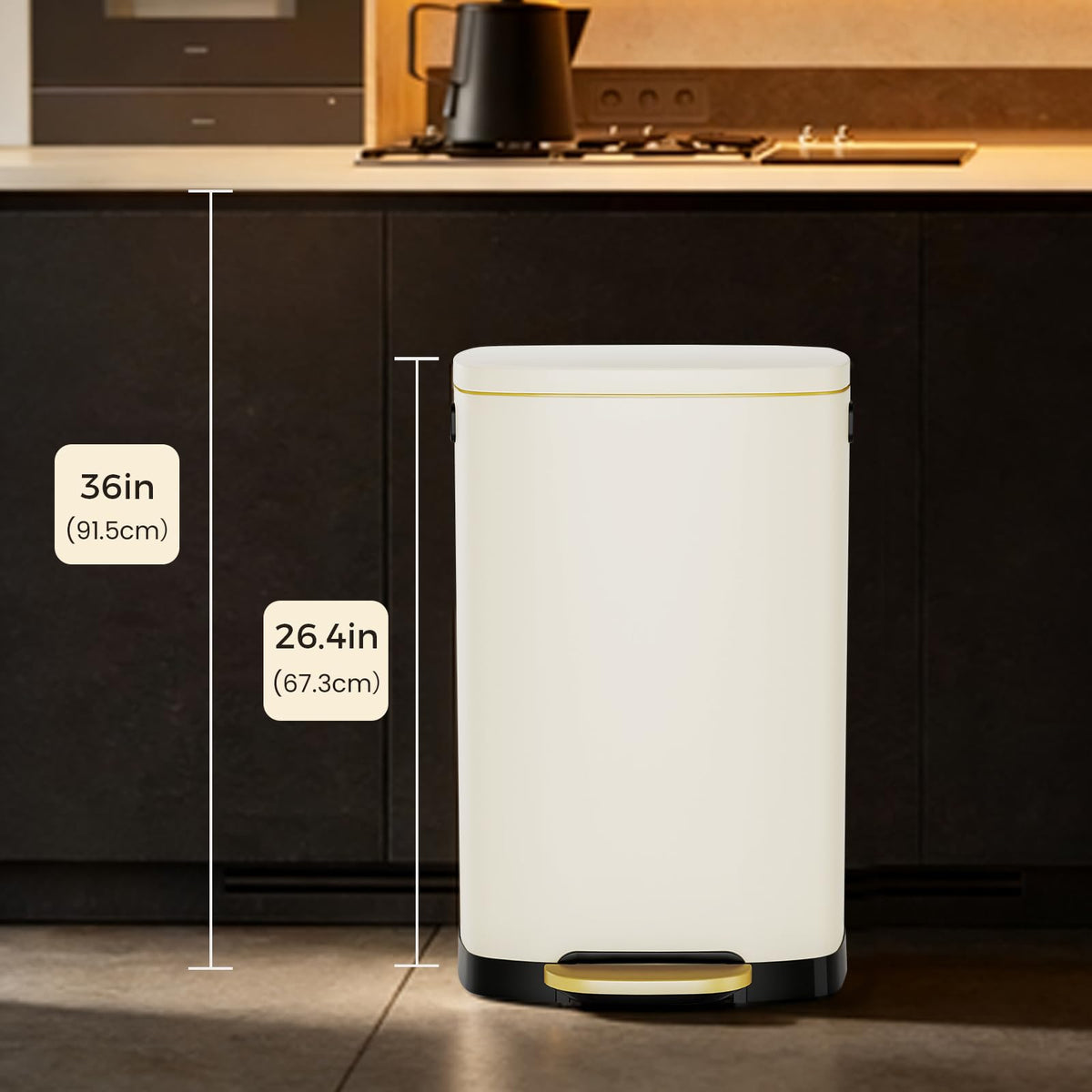 13 Gal Stainless Steel Step Trash Can P7250