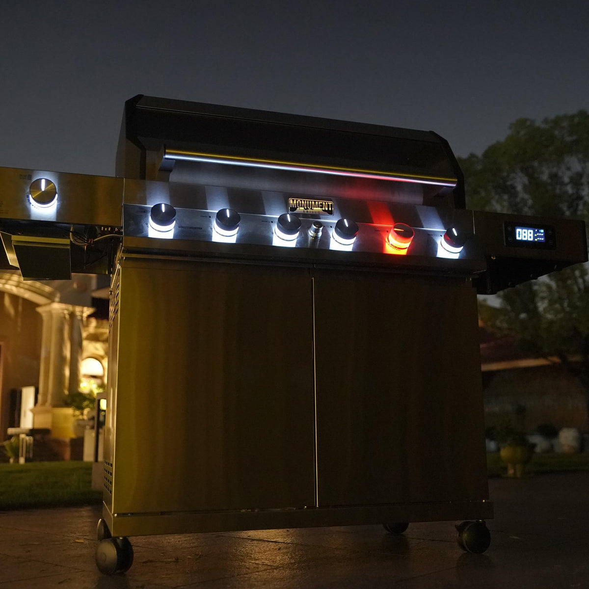 6+1 Burner Propane Gas Grill Stainless Steel 78,000 BTU with Side Sear Burner H6846