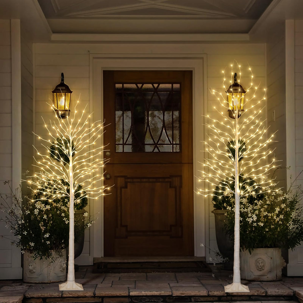 4+6+8FT 3PK Prelit Artificial Christmas Trees with LED Lights O965
