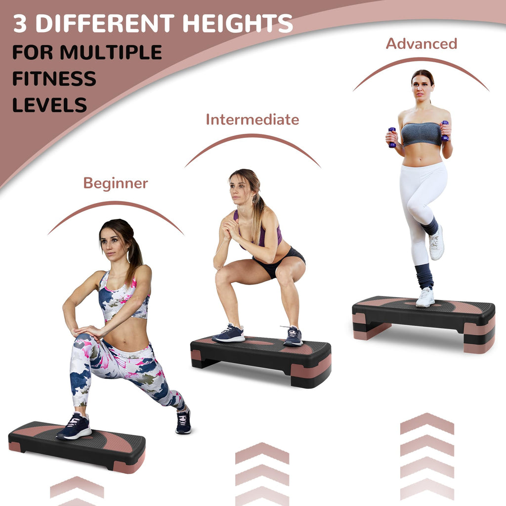 Adjustable Step Aerobic Platform with Risers A2192