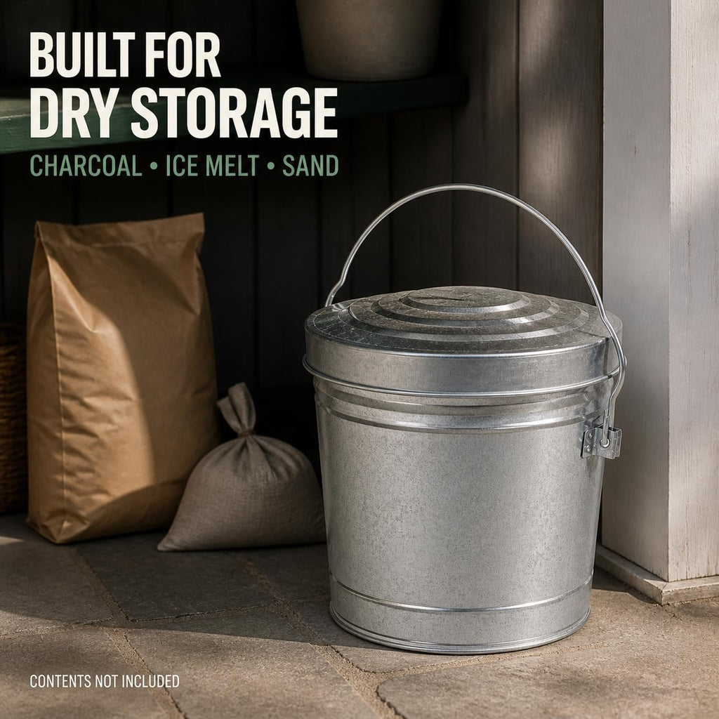 6 Gallon Galvanized Storage Can with Locking Lid G58802