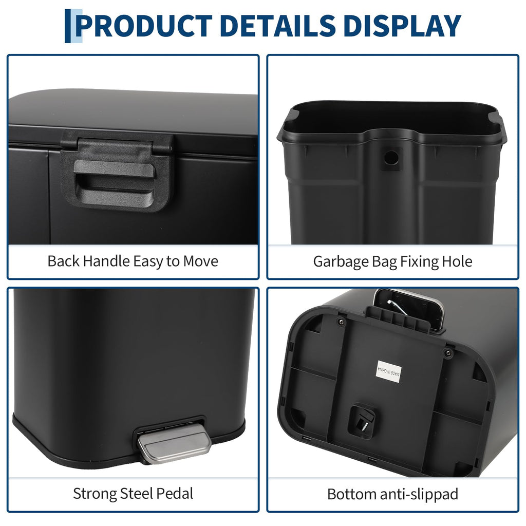 12L Stainless Steel Slim Trash Can P21728