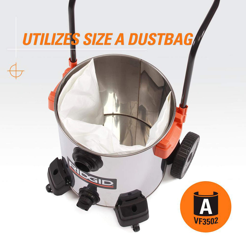 16 Gallon 6.5 Peak HP Stainless Steel Wet Dry Shop Vacuum H345