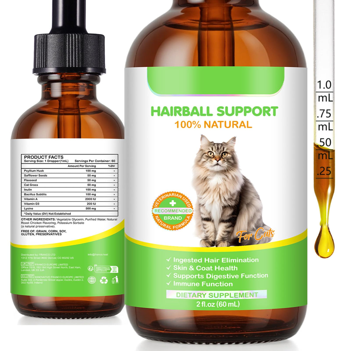 Natural Cat Hairball Treatment with Vitamins W2530
