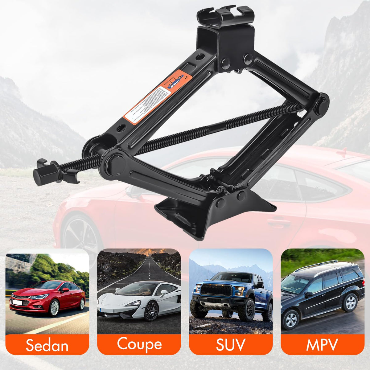 2 Ton Scissor Car Jack with Lug Wrench K173066