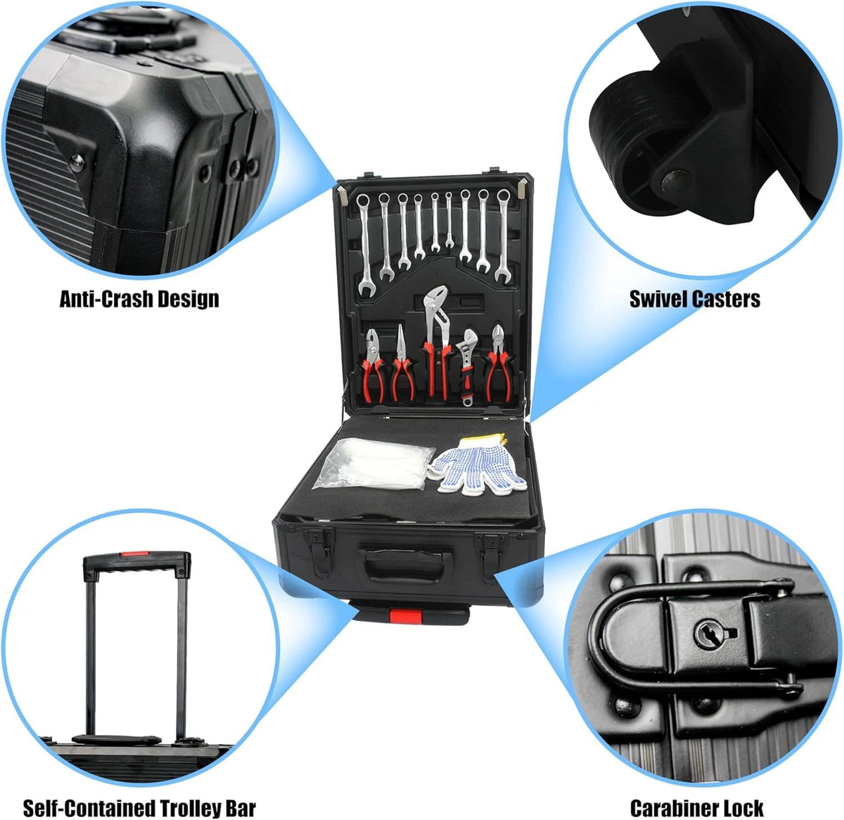 799pcs Aluminum Trolley Case Tool Set Silver V672561
