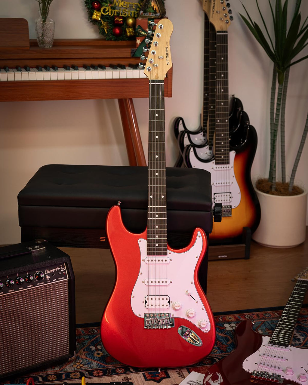 39" Full Size HSS Pick Up Electric Guitar Beginner Kit W579283