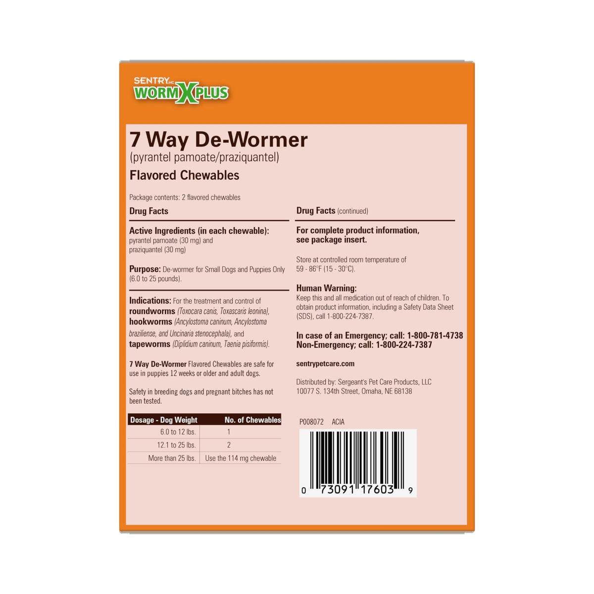 7 Way De-Wormer Chewables for Dogs, 2 Count W9911