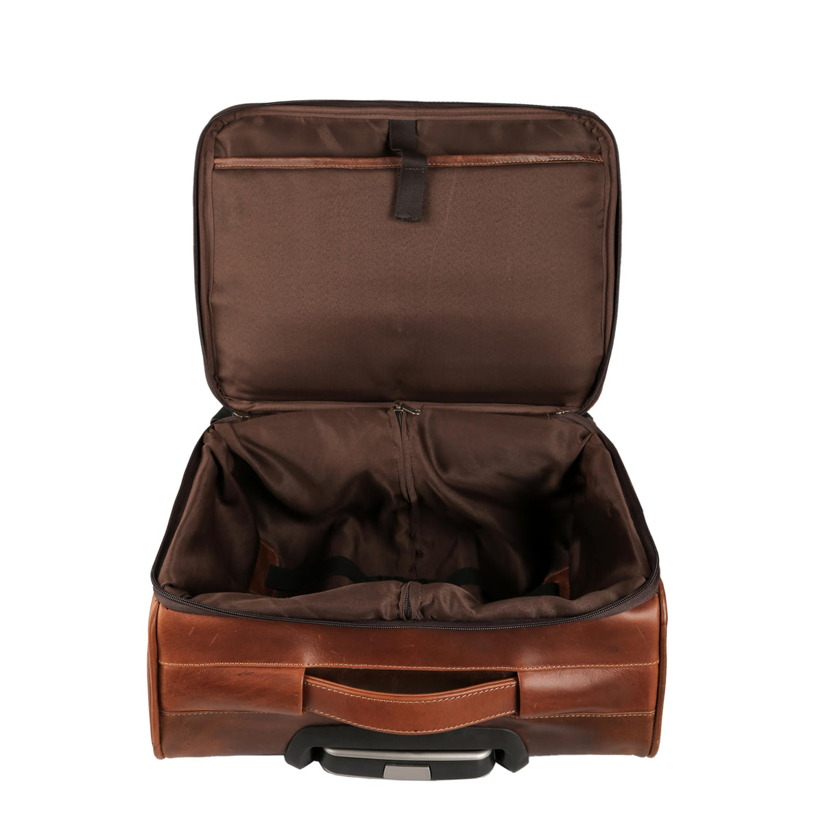 Leather Rolling Briefcase with Trolley Handle Q87137