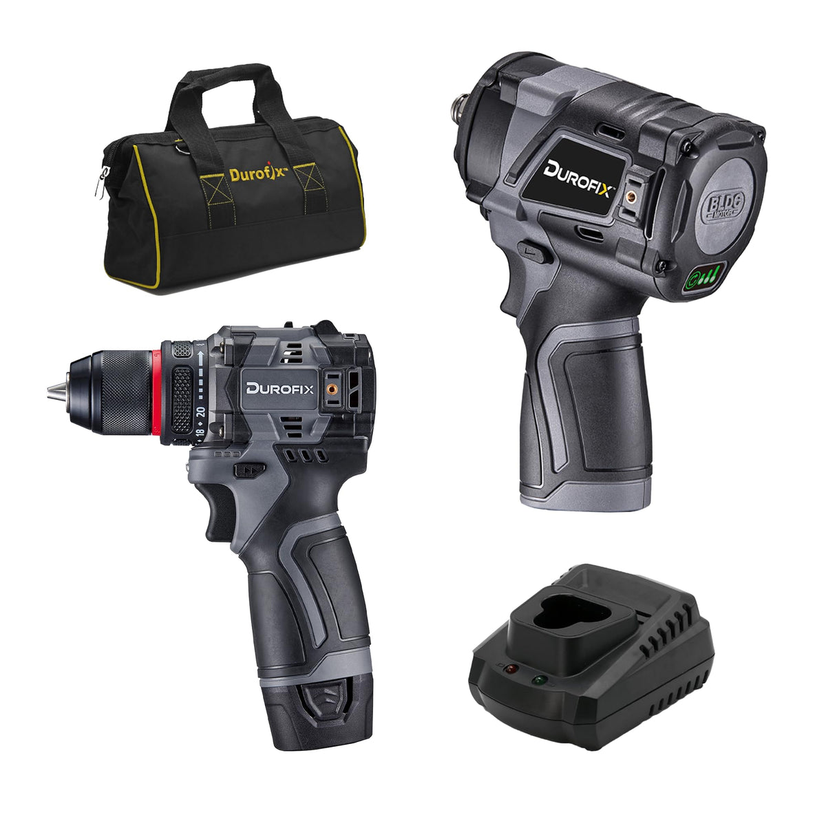 12V Brushless Cordless Combo Kit 1/2" Impact Wrench & 3/8" Hammer Drill Z312