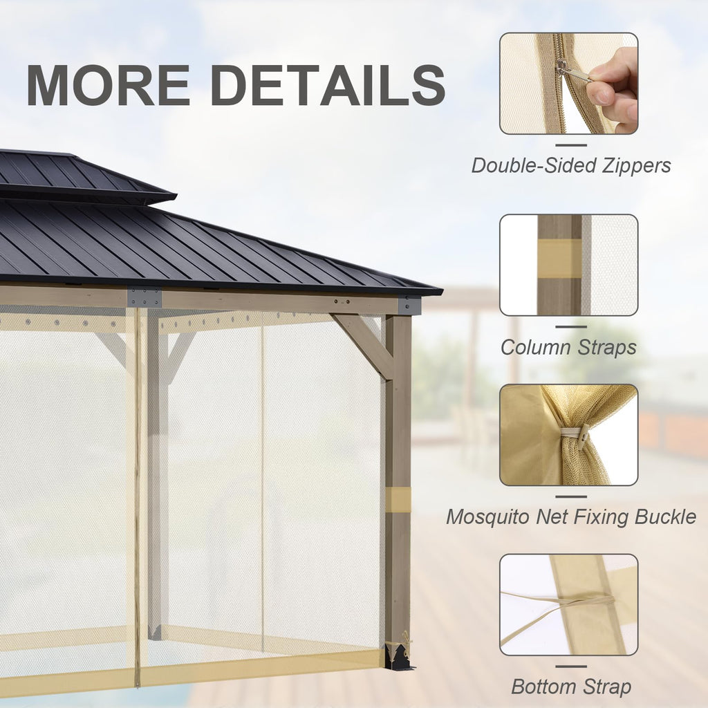12'x14' Mosquito Netting Screen for Gazebo M87881
