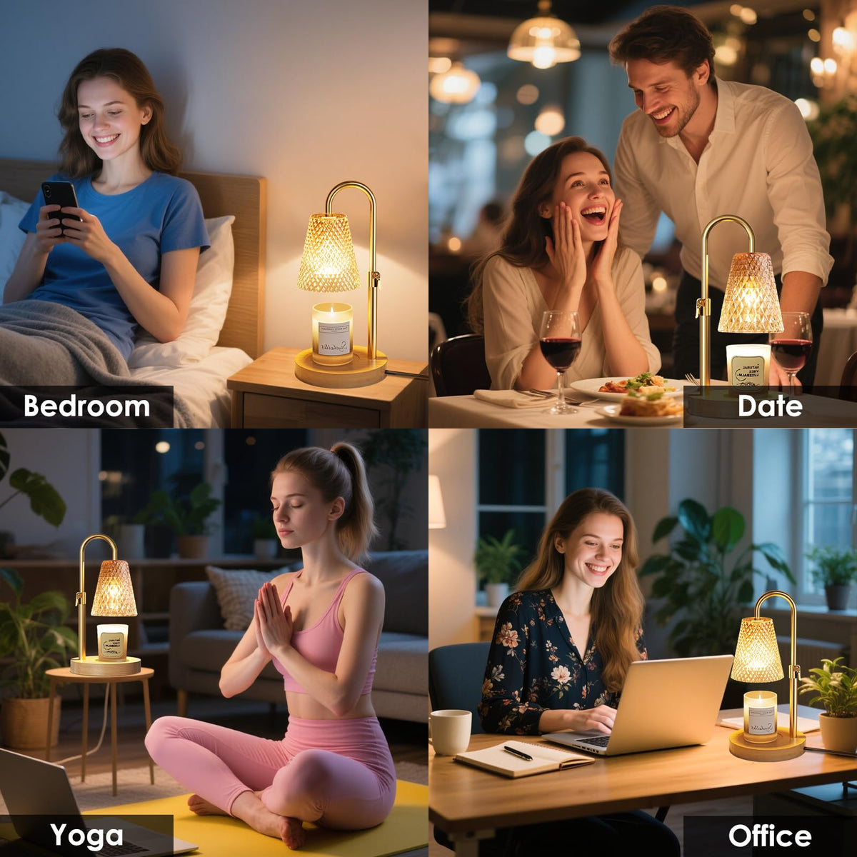 Adjustable Height Candle Warmer Lamp with Timer H589283