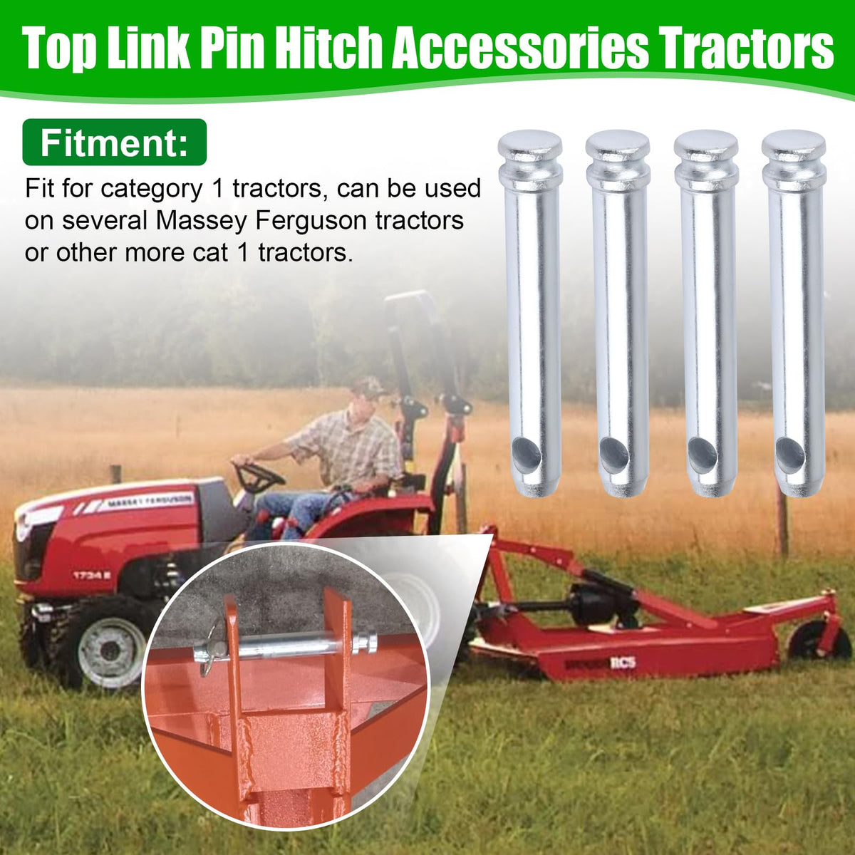 3/4 in Dia Top Link Pin Hitch 4 Pack R167