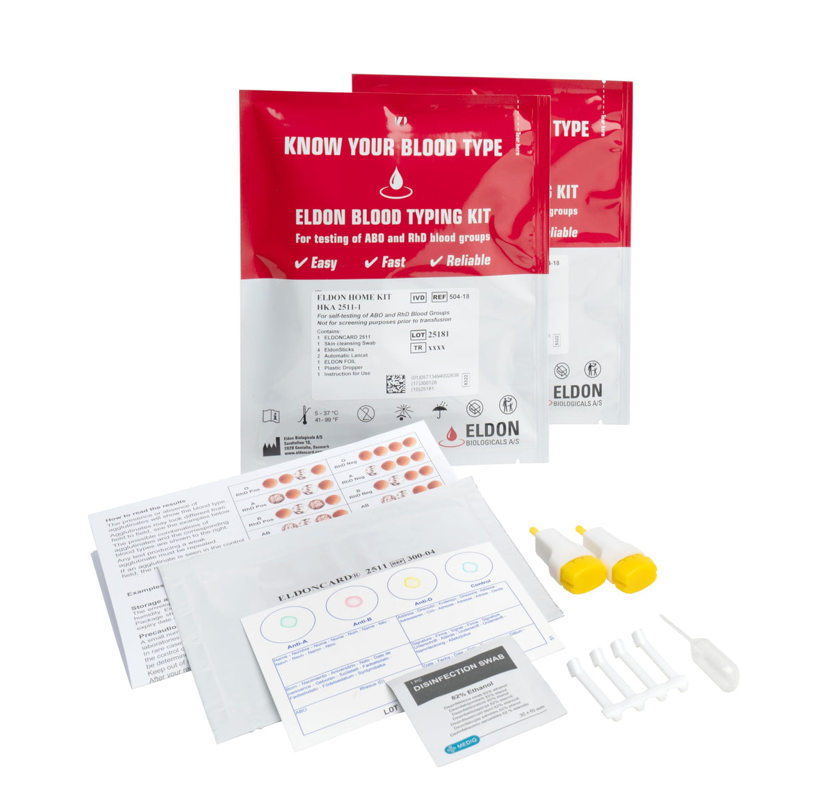 Blood Typing Kit, 2 Test Pack L529