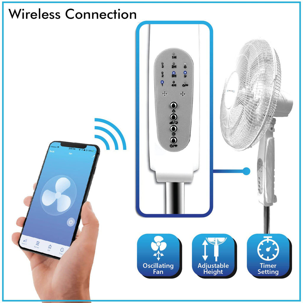 16” WIFI Enabled Oscillating Pedestal Fan G3564