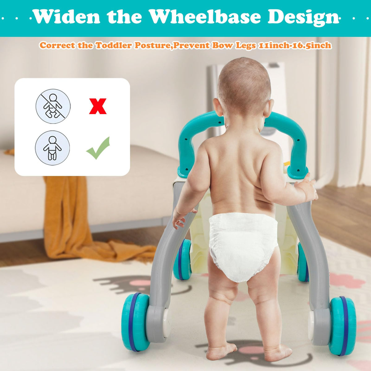 3 in 1 Baby Walker with Sounds Music Play Panel X3397