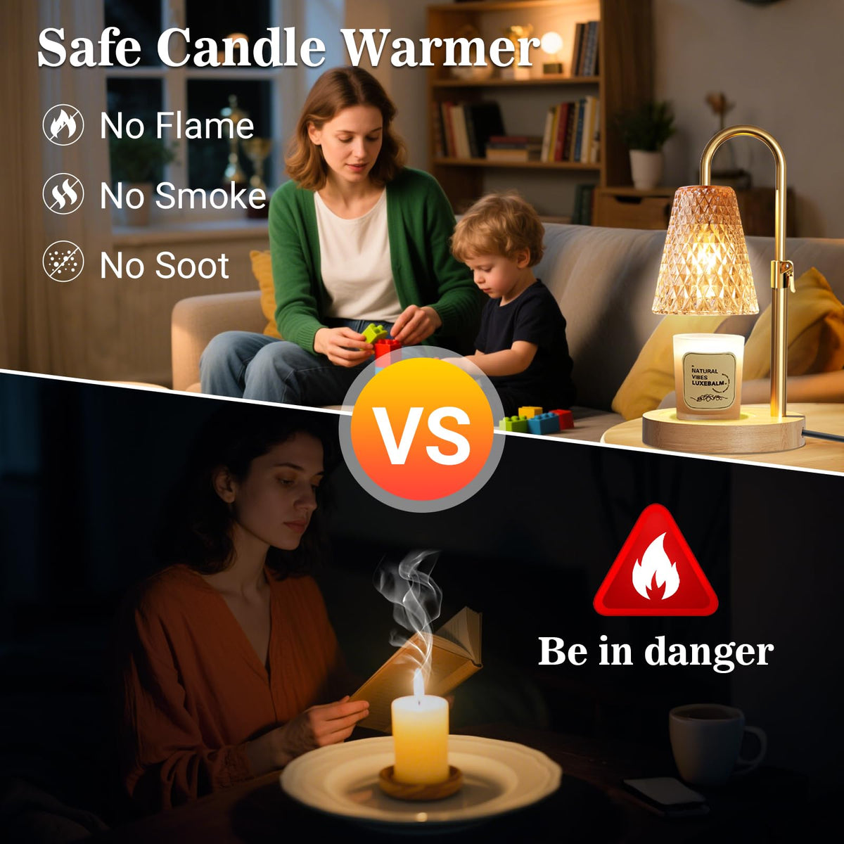 Adjustable Height Candle Warmer Lamp with Timer H589283