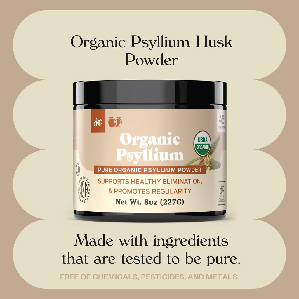 Organic Psyllium Husk Powder 10oz Unflavored Fiber Supplement B6519
