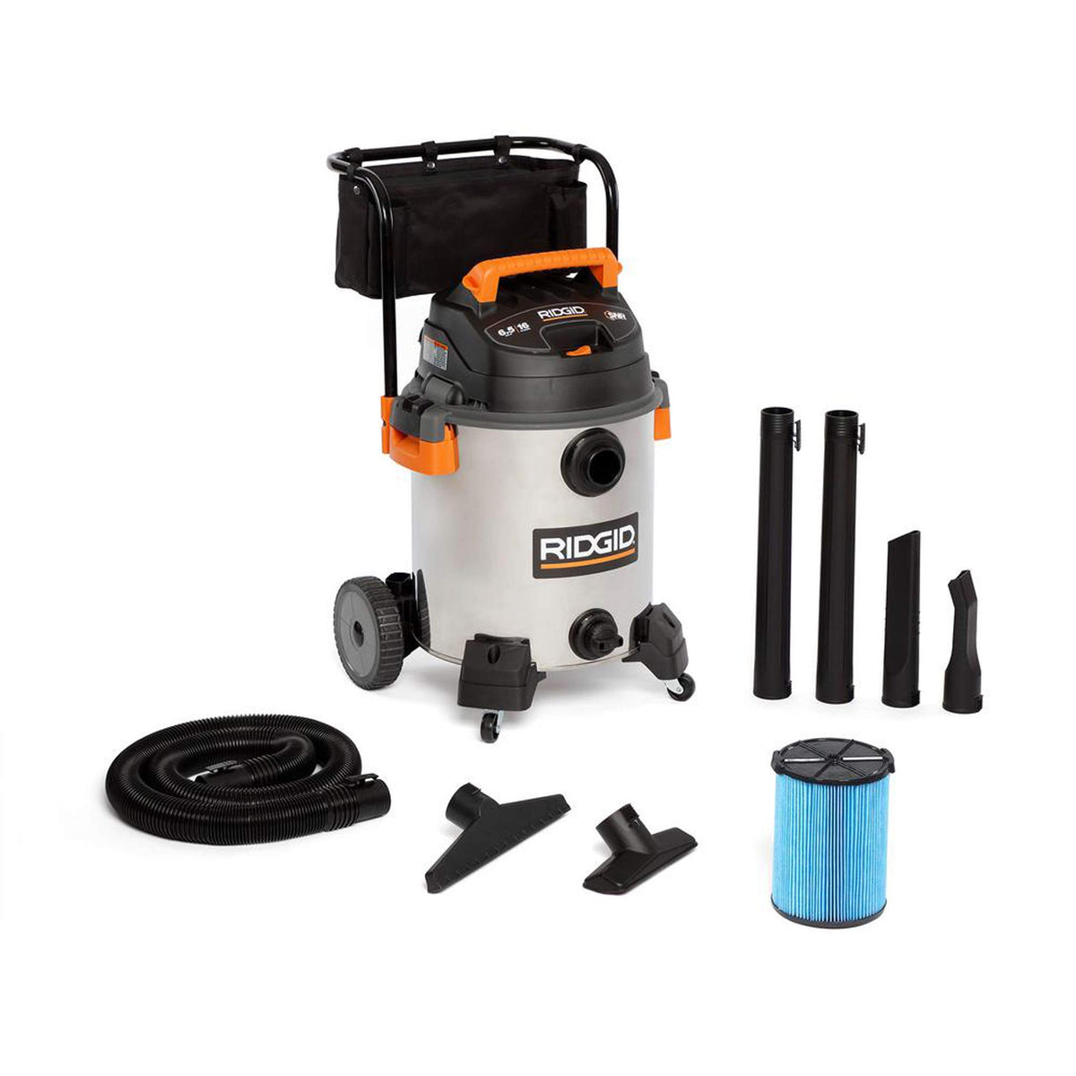 16 Gallon 6.5 Peak HP Stainless Steel Wet Dry Shop Vacuum H345