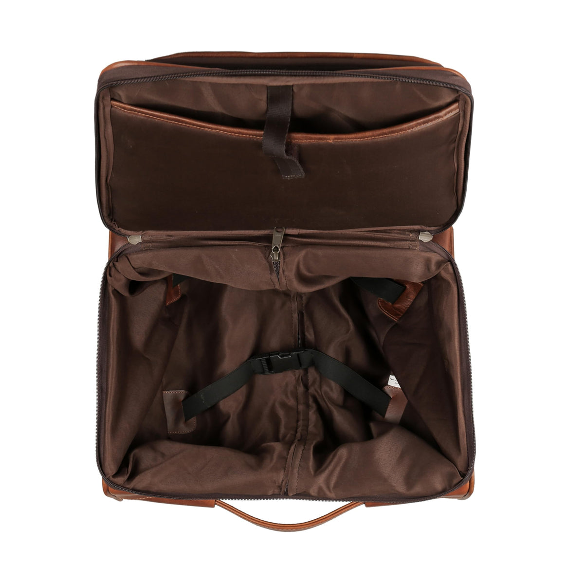 Leather Rolling Briefcase with Trolley Handle Q87137